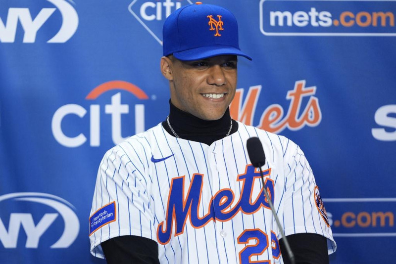 Dominicano Juan Soto ya viste uniforme los Mets y está «más que contento»